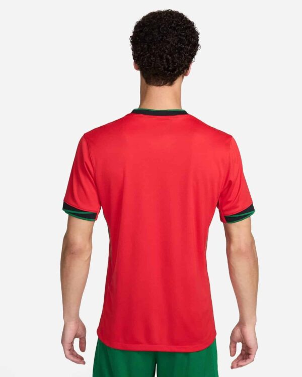 Portugal national football team home jersey 2024, red with green accents, official matchwear for fan.
