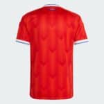 Official Chile national football team home jersey 2025/26, red with blue and white accents.