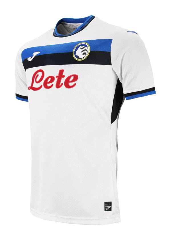 Atalanta BC away football jersey 2024/25 with team logo and sponsor, lightweight and breathable.