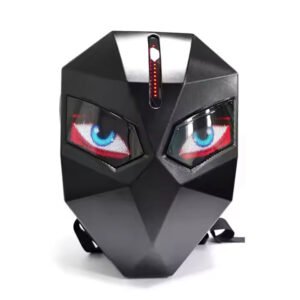 Smart LED Backpack – Hard Shell Bag with Glowing Eyes (CARBON GREY)