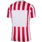 Atlético Madrid 2025/26 home football jersey with red and white vertical stripes.
