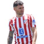Atlético Madrid player version home jersey 2025/26 with club crest and sponsor.