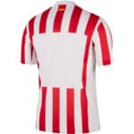 Atlético Madrid 2025/26 home football jersey with red and white vertical stripes.