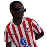 Atlético Madrid 2025/26 home football jersey with red and white stripes, official club crest, and Ni.