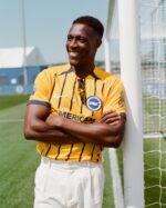 Brighton away football jersey 2024/25, authentic kit for fans and players.