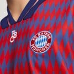 Bayern Munich LFSTLR jersey 2025/26 with club badge and geometric pattern.