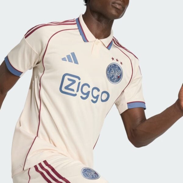 Authentic Ajax football jersey for 2025/26 season, featuring team logo and sponsor Ziggo.