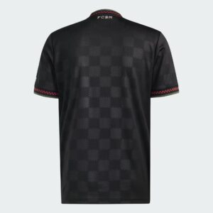 Authentic Bayern Munich third football jersey for 2025/26 season. Black with subtle checkered patter.