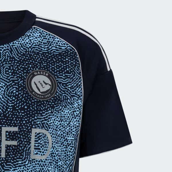 Nassr away football jersey 2025/26 with team logo and modern design. Perfect for fans and players.