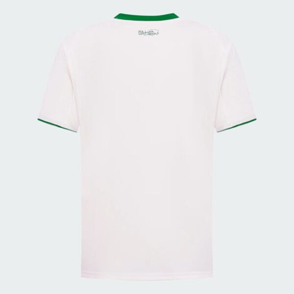 Official Al-Ahli Saudi away football jersey for 2025/26 season, white with green accents.