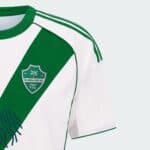Authentic Al-Ahli Saudi football away jersey 2025/26, featuring team crest and stylish design.