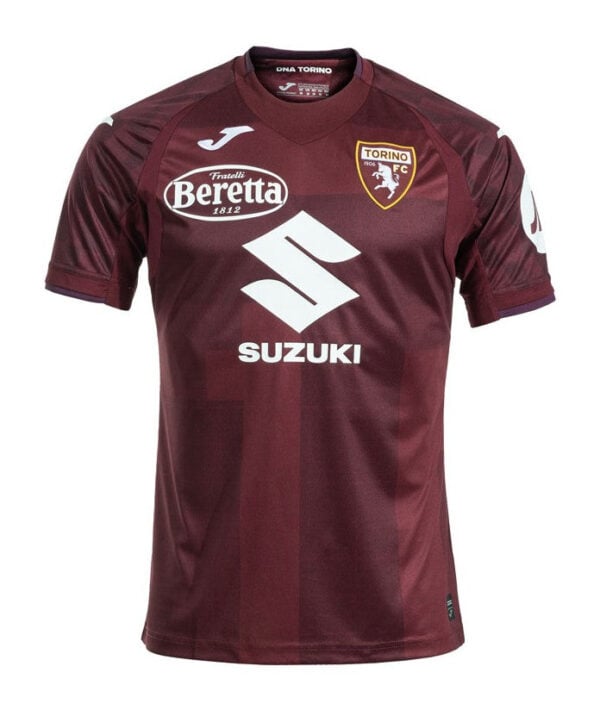 Official Torino FC 2024/25 home football jersey with team crest and sponsor logos.