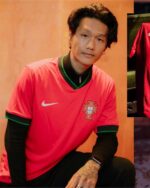 Portugal national football team home jersey 2024, featuring the official crest and Nike logo, perfec.