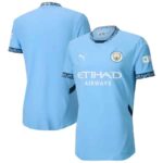 Manchester City Women football jersey 2024/25, light blue with team logo and sponsor.