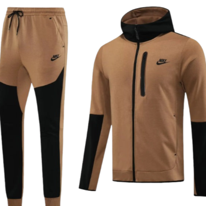 NIKE TECH FLEECE FULL ZIP HOODIE BROWN FULL SET