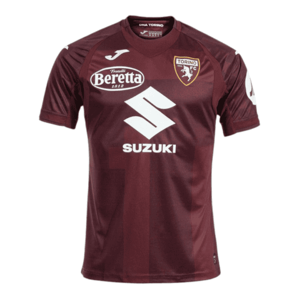 Official Torino FC 2024/25 home jersey with team crest and sponsor logos.
