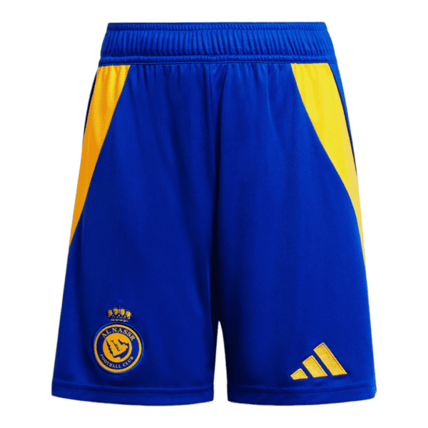 Official AL Nassr football shorts for 2024/2025 season, authentic sportswear for fans and players.