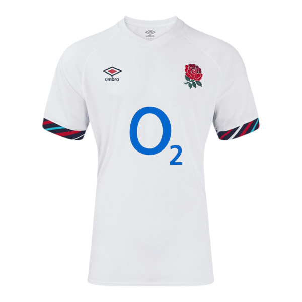 England men's 2025 home football shirt with team crest and sponsor logo.