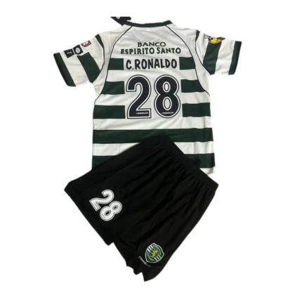 Sporting Lisbon 01/02 Home with RONALDO 28 Kids Kit