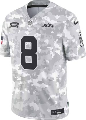 Nike Men's New York Jets Aaron Rodgers #8 Arctic Camo Jersey for NFL fans.