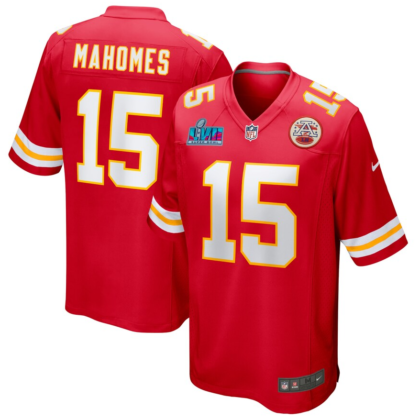 Men's Nike Patrick Mahomes Red Kansas City Chiefs Super Bowl LVII Champions - Patch Game Jersey