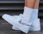 Air Force Low 1 ‘Molten Metal’ sneaker with chain detail, white color, stylish casual footwear.