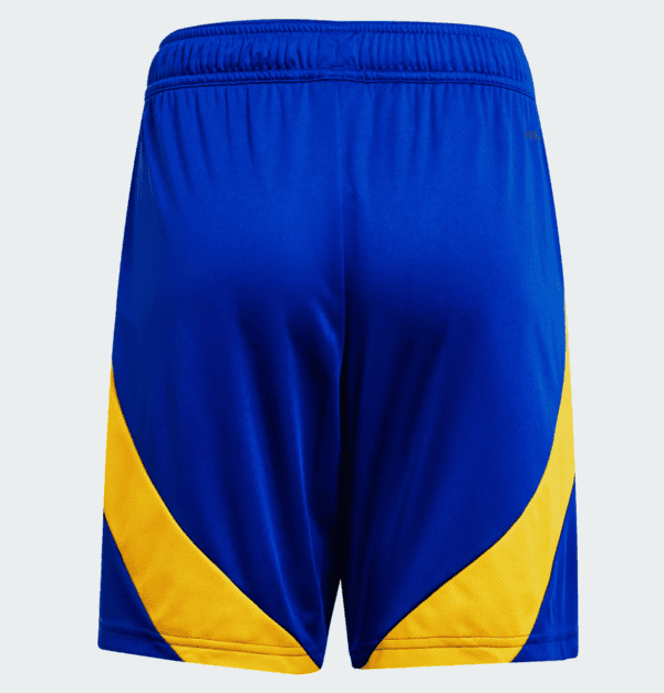 High-quality blue and yellow football shorts for AL Nassr 2024/25 season.