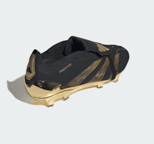 Premium Adidas Predator Elite FG Belli football boots for firm ground play. Black and gold design, l.