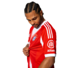 Bayern Munich 2025/26 home football jersey, red with white accents, official club merchandise.