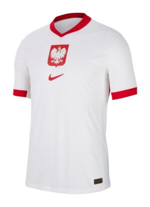 Poland national team home football jersey 2024 with eagle crest and Nike logo.