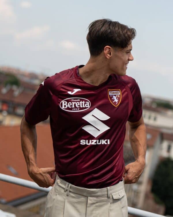 Torino FC 2024/25 home football jersey with team logo and sponsor logos.