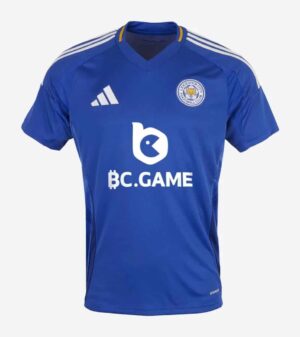 Leicester City 2024/25 home football jersey with club crest and Adidas design.