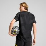 Dortmund away football jersey 2024/25, authentic BVB kit for fans and players.