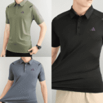 High-quality Adidas men's polo shirts in four stylish colors, perfect for sports and casual wear.