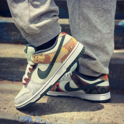 nike dunk low sail multi camo