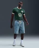 Authentic Wolfsburg 80th Anniversary football jersey for fans and collectors.