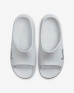 Comfortable grey slide sandals for casual wear and sports activities.
