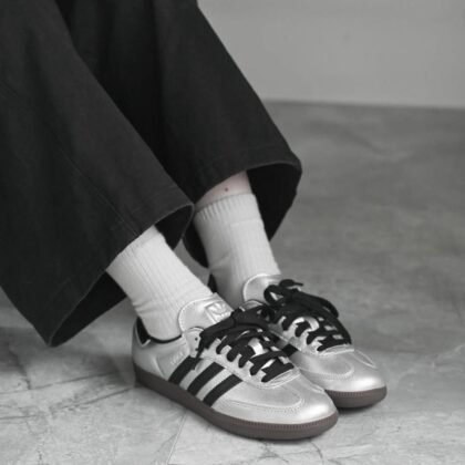 Adidas Samba OG Silver Metallic Black Gum