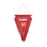 Arsenal football club flag with team logo and red design, perfect for fans and decor.
