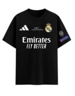 Authentic Real Madrid away football jersey with club crest and sponsor logo.