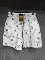 High-quality Louis Vuitton monogram white swim shorts with logo print, stylish and comfortable for b.