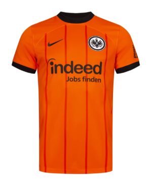 Third jersey for Eintracht Frankfurt 2024/25 season, vibrant orange with black accents.