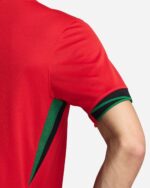 Portugal national football team home jersey 2024, red with green accents, lightweight and breathable.