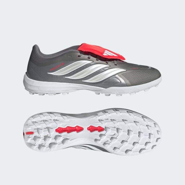 High-performance Predator League turf football shoes with fold-over tongue, lightweight design, and.
