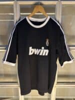 Black Real Madrid football jersey with white accents and Bwin sponsor logo.