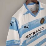 Manchester City Aguero 11 2022/23 limited edition football jersey with club crest and sponsor logo.