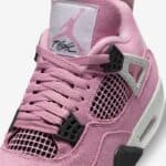 Air Jordan 4 Orchid - Authentic basketball shoes with pink suede, black accents, and supportive desi.