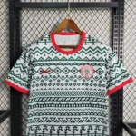 Nigeria football training jersey 2023/24, white with green and red accents, featuring Nigeria's embl.