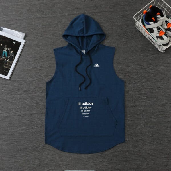 Comfortable Adidas sleeveless hoodie vest for sports and casual wear. Available in 6 vibrant colors.