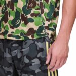 Green camouflage Adidas Bape FB jersey for sports and casual wear.